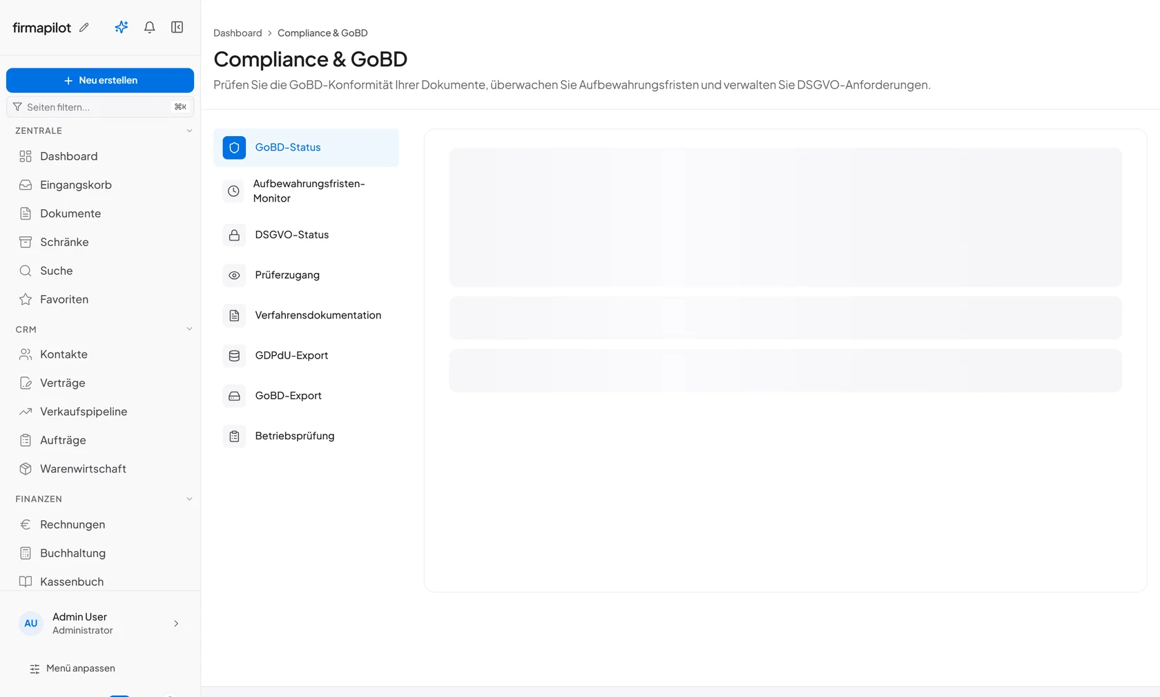 FirmaPilot Compliance & GoBD — Audit-Trail und Aufbewahrung